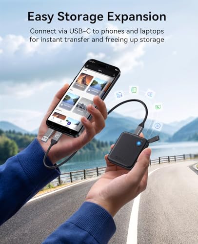 ORICO 512GB SSD Externo Portátil con USB-C, Almacenamiento Confiable para Smartphone y PC, hasta 460MB/s, Indicador de E