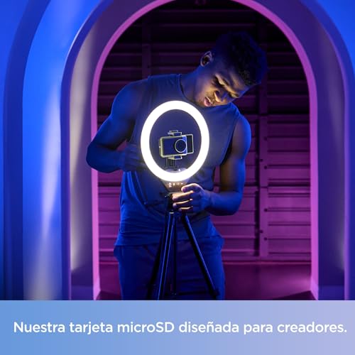 SanDisk Creator MicroSDXC UHS-I 128 GB para Smartphone y Cámaras 4K Velocidades hasta 190 MB/s 3 meses de Adobe Lightroo